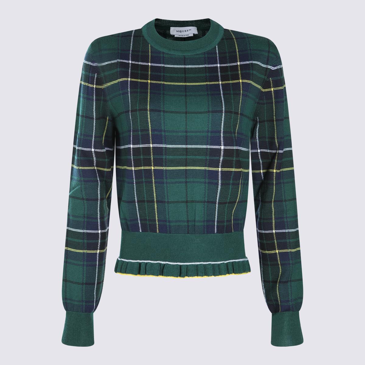 alexander mcqueen sweaters navy/green/yellow _wo - women