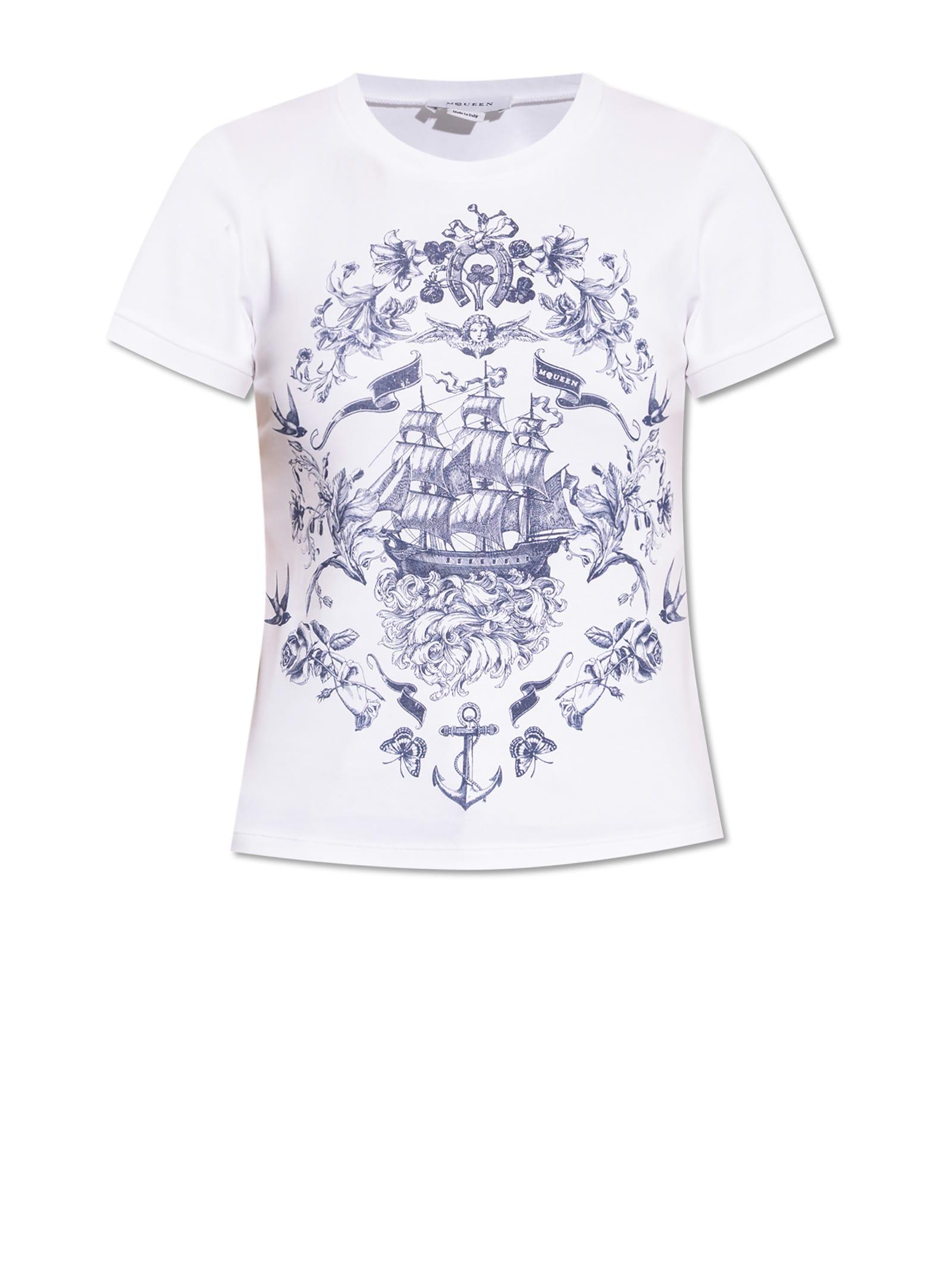 alexander mcqueen t-shirts and polos white
