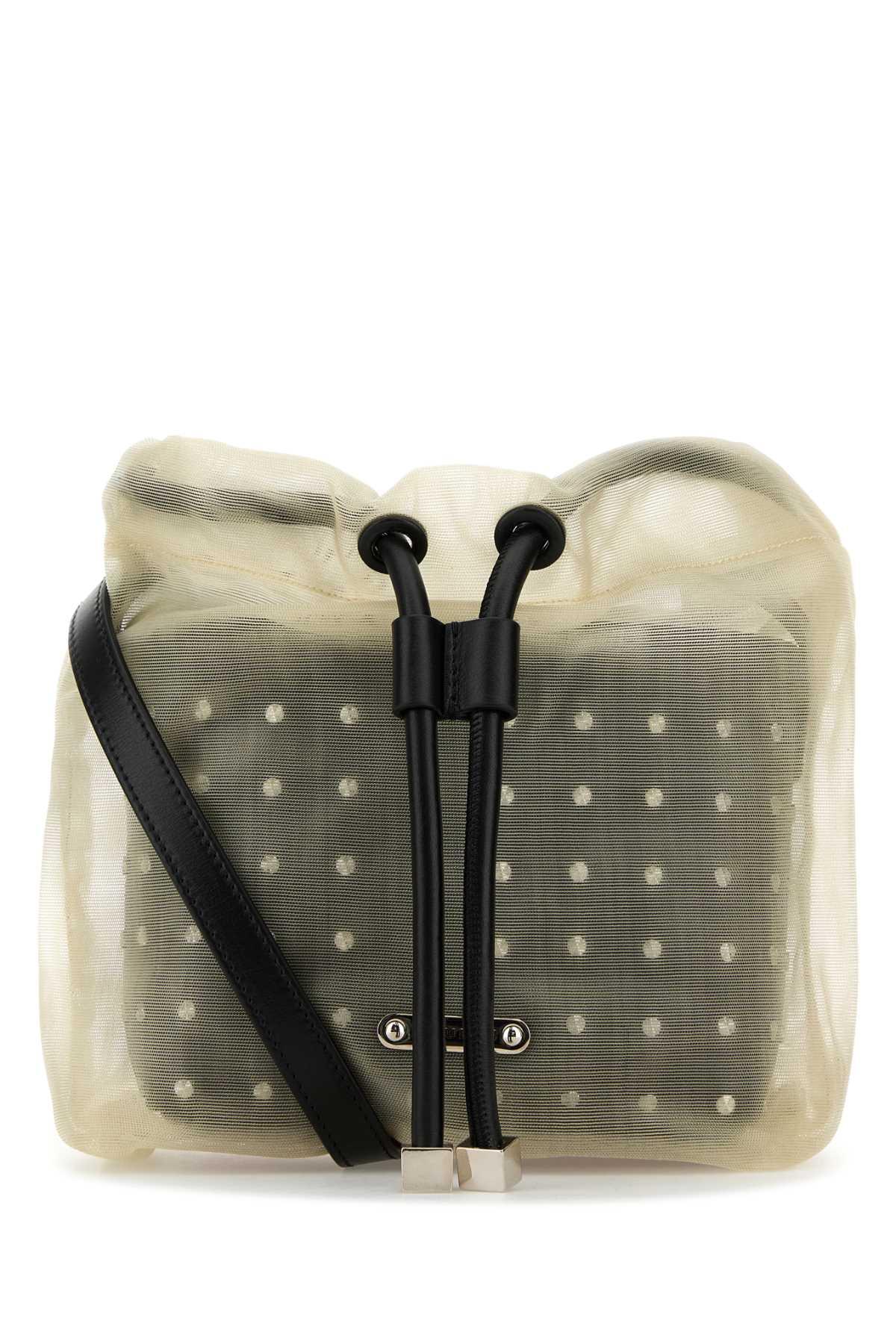 alexander mcqueen two-tone leather and tulle nebula crossbody bag