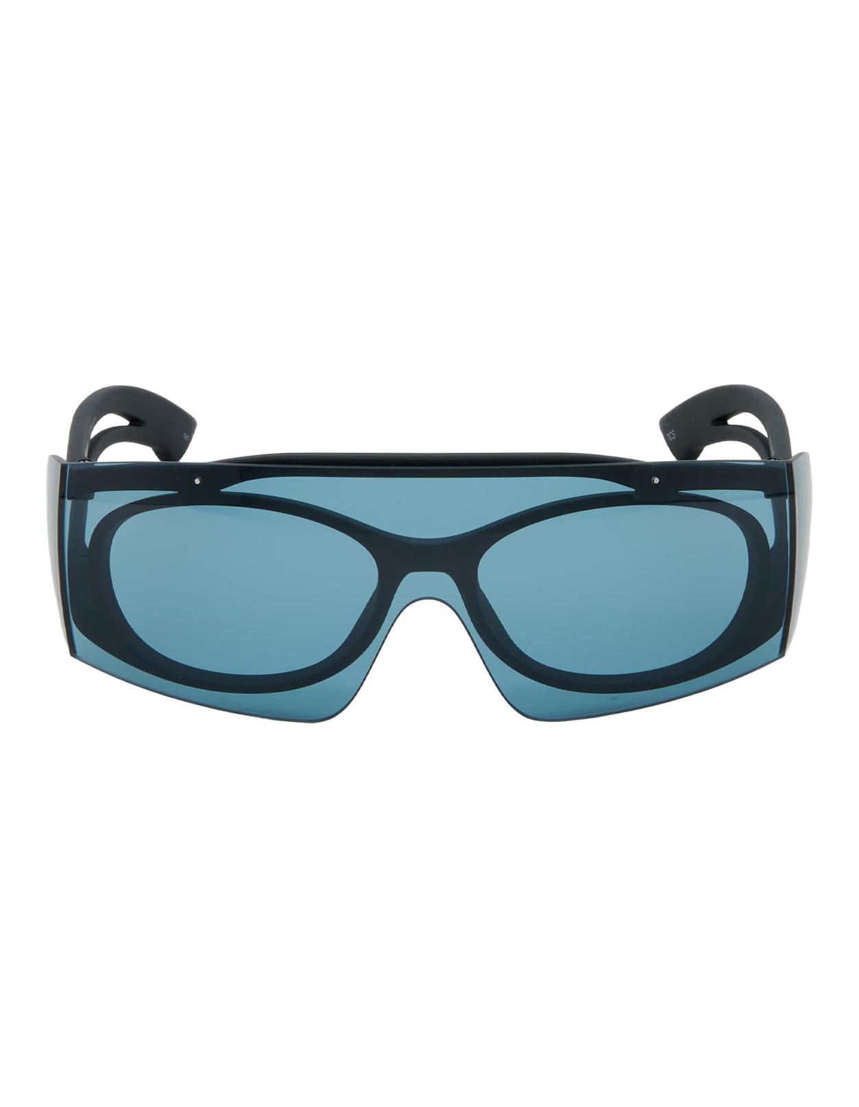 alexander mcqueen two-tone sunglasses in black/blue