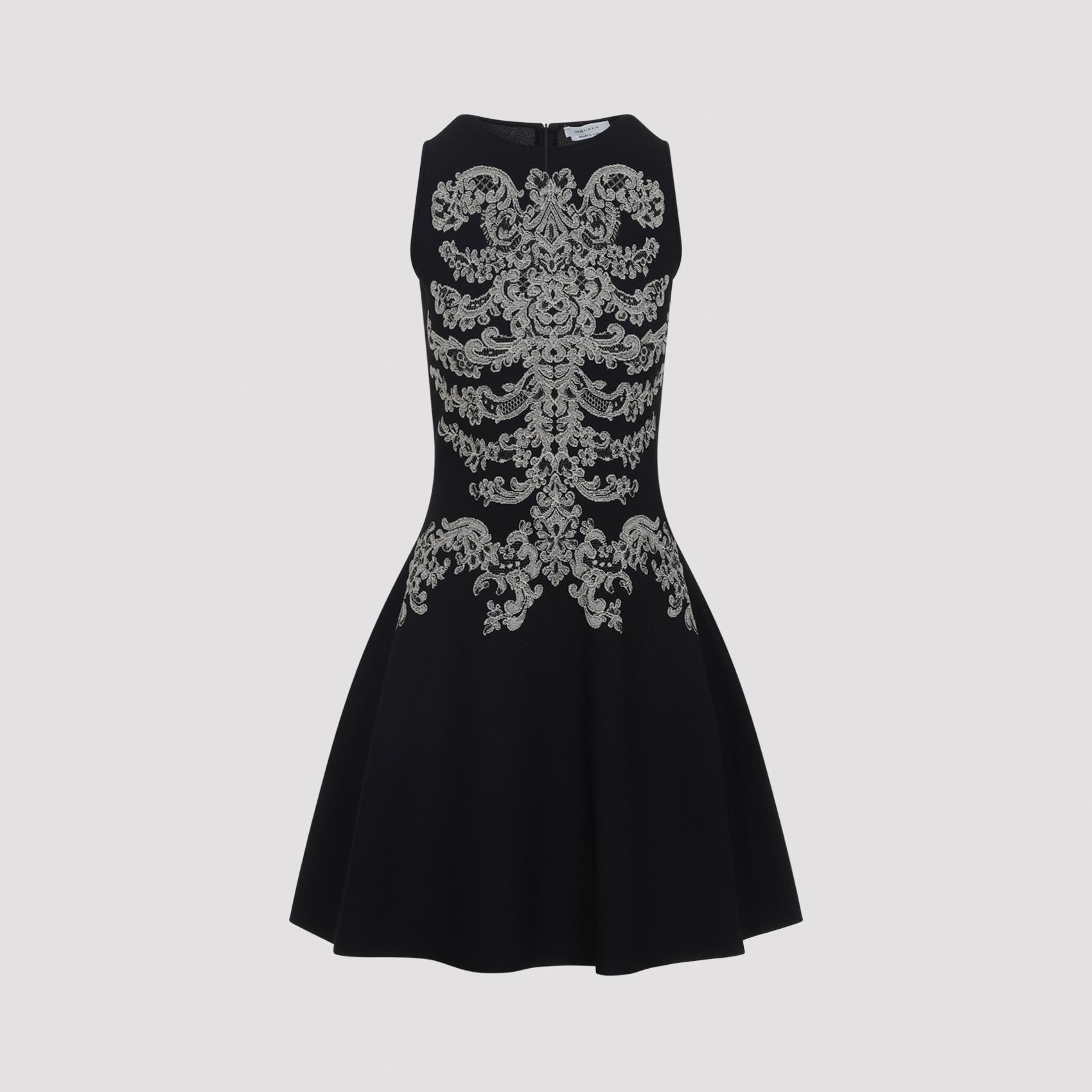 alexander mcqueen viscose mini dress black - women
