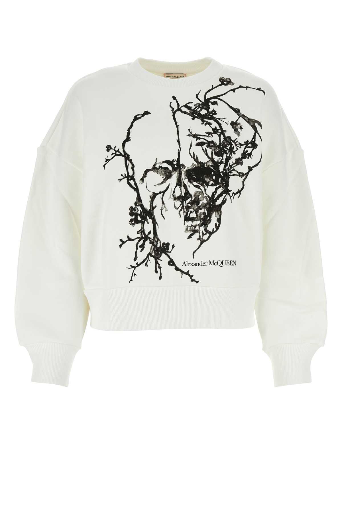 alexander mcqueen white cotton sweatshirt