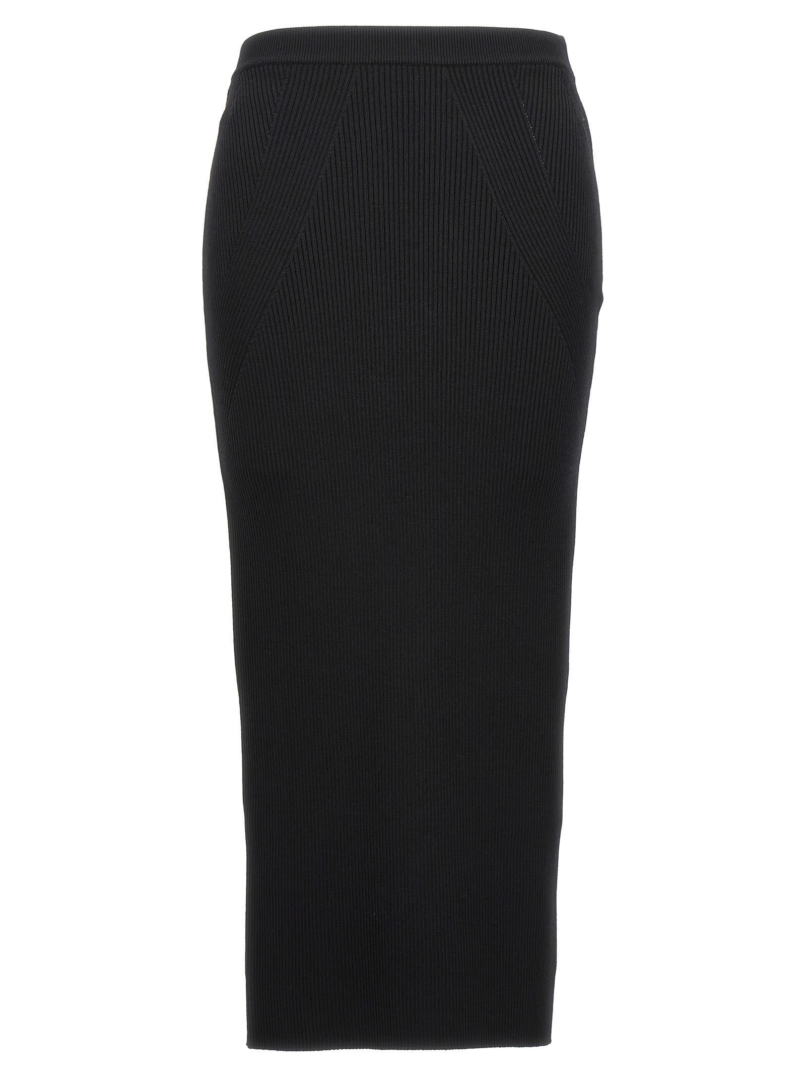 alexander mcqueen wool knit midi skirt