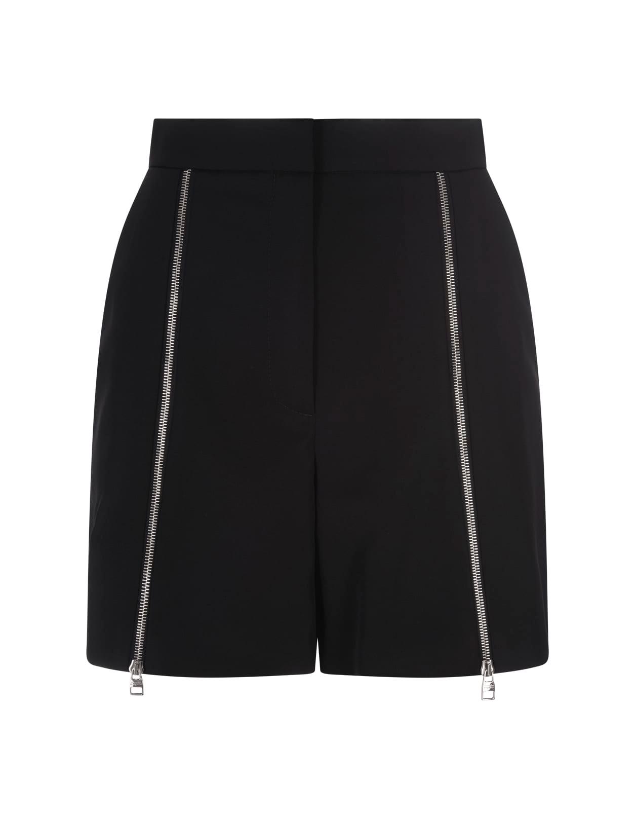 alexander mcqueen wool shorts with front zips