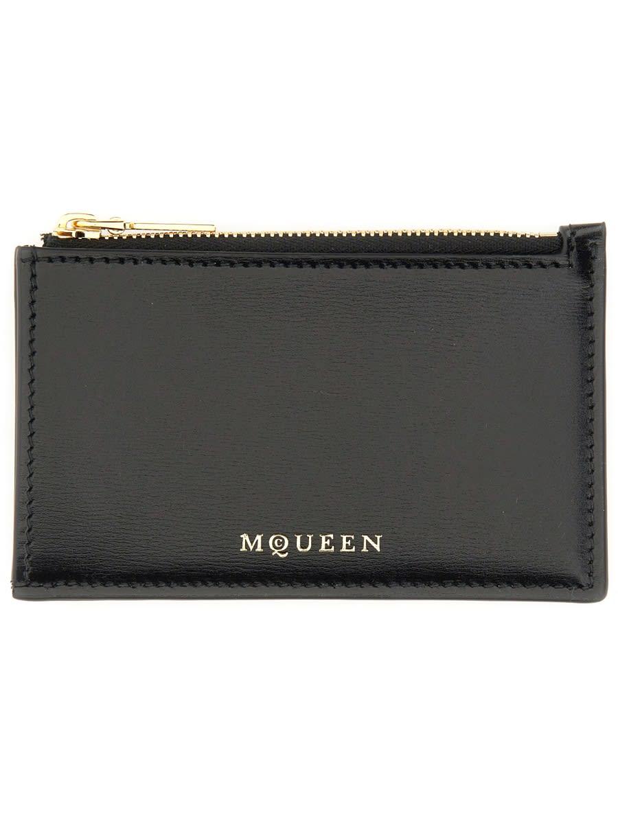 alexander mcqueen zippered card holder
