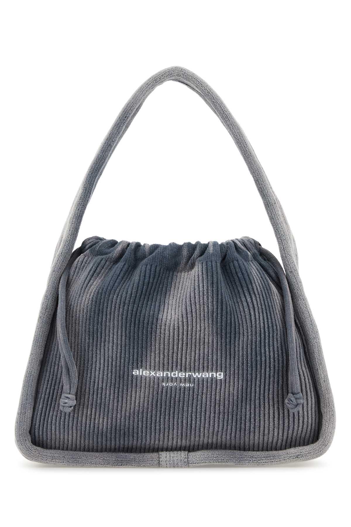 alexander wang air force blue corduroy small ryan handbag