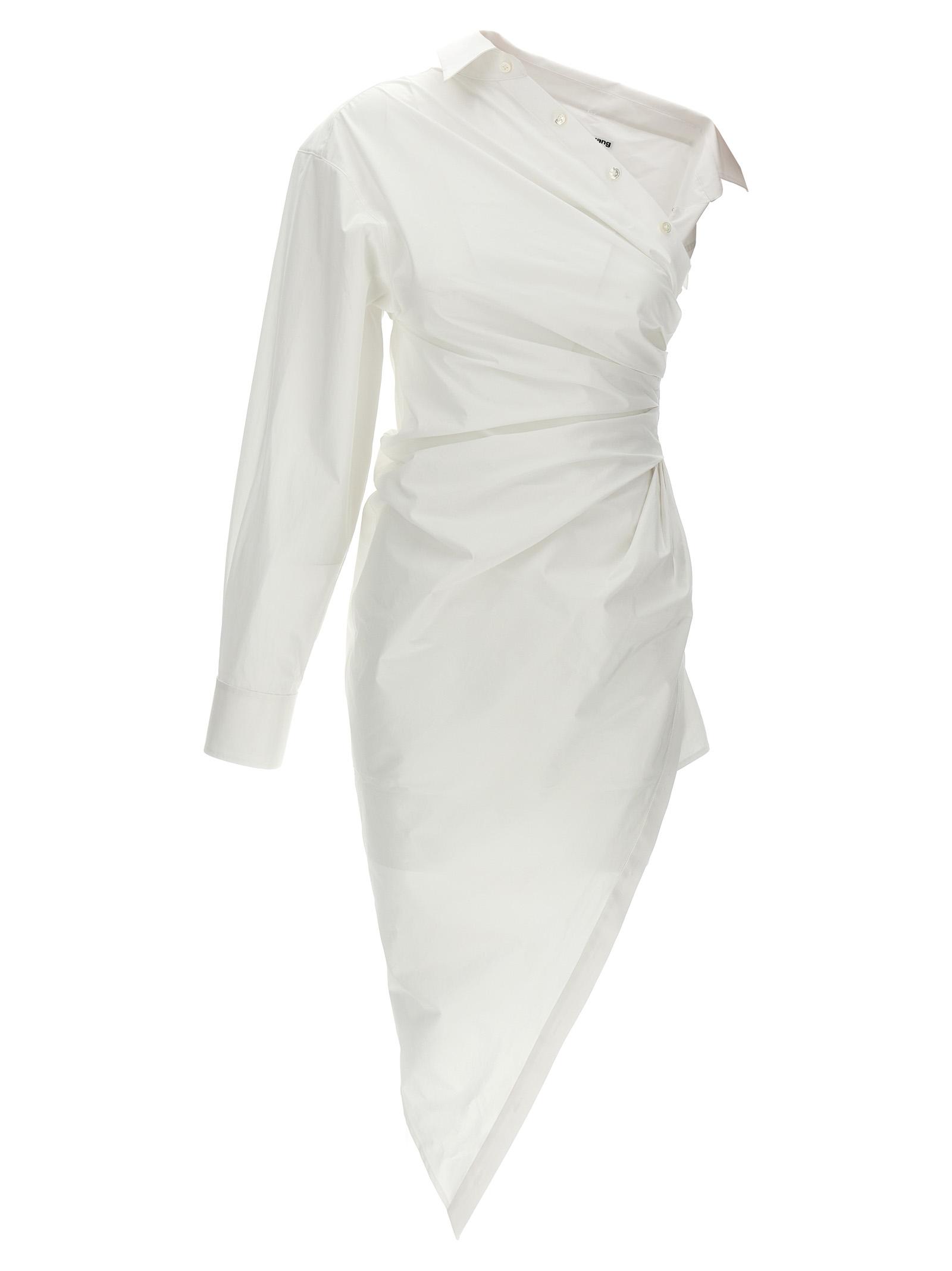 alexander wang asymmetrical shirt dress white cotton - women