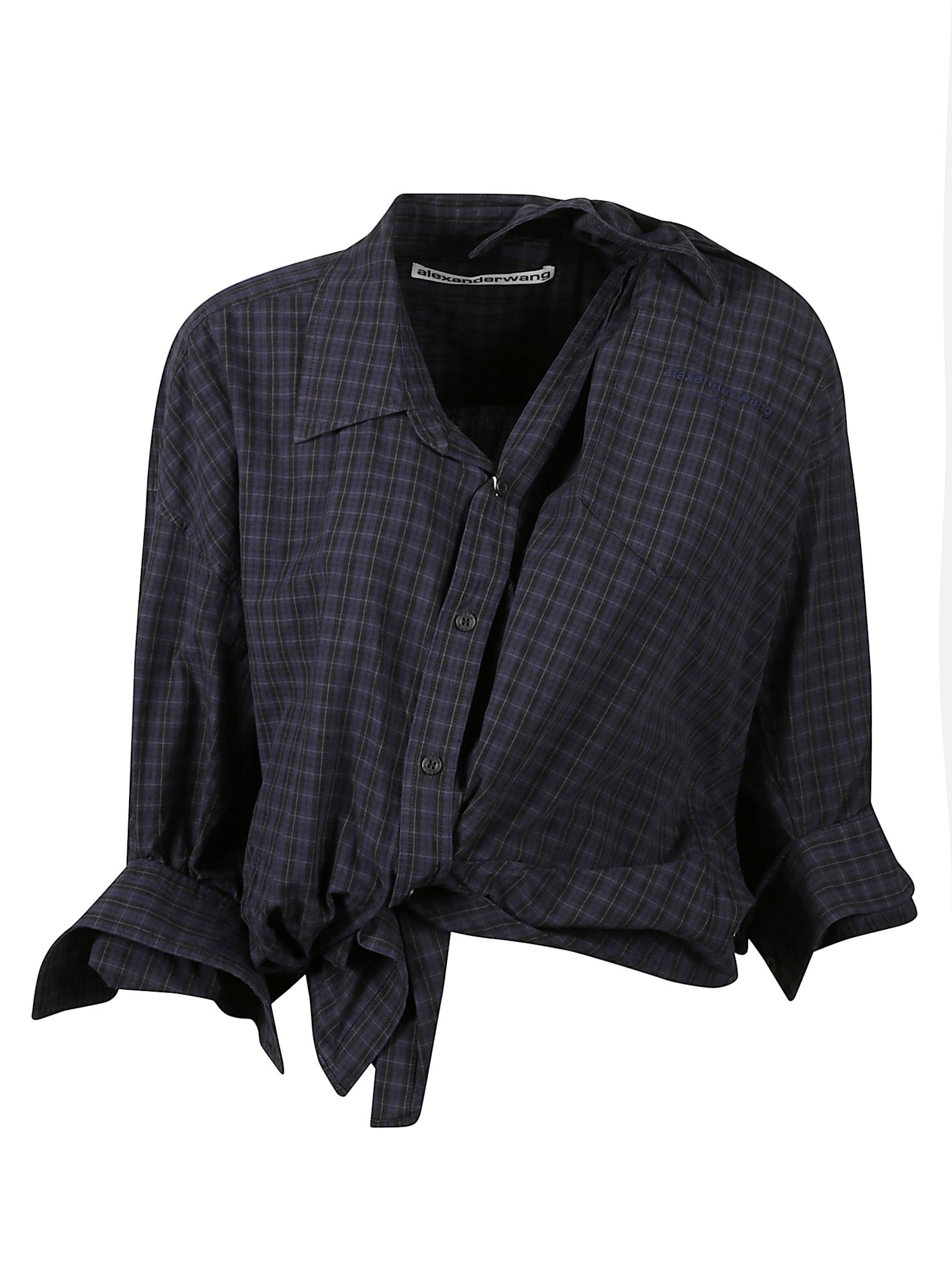 alexander wang asymmetrical striped button-up shirt