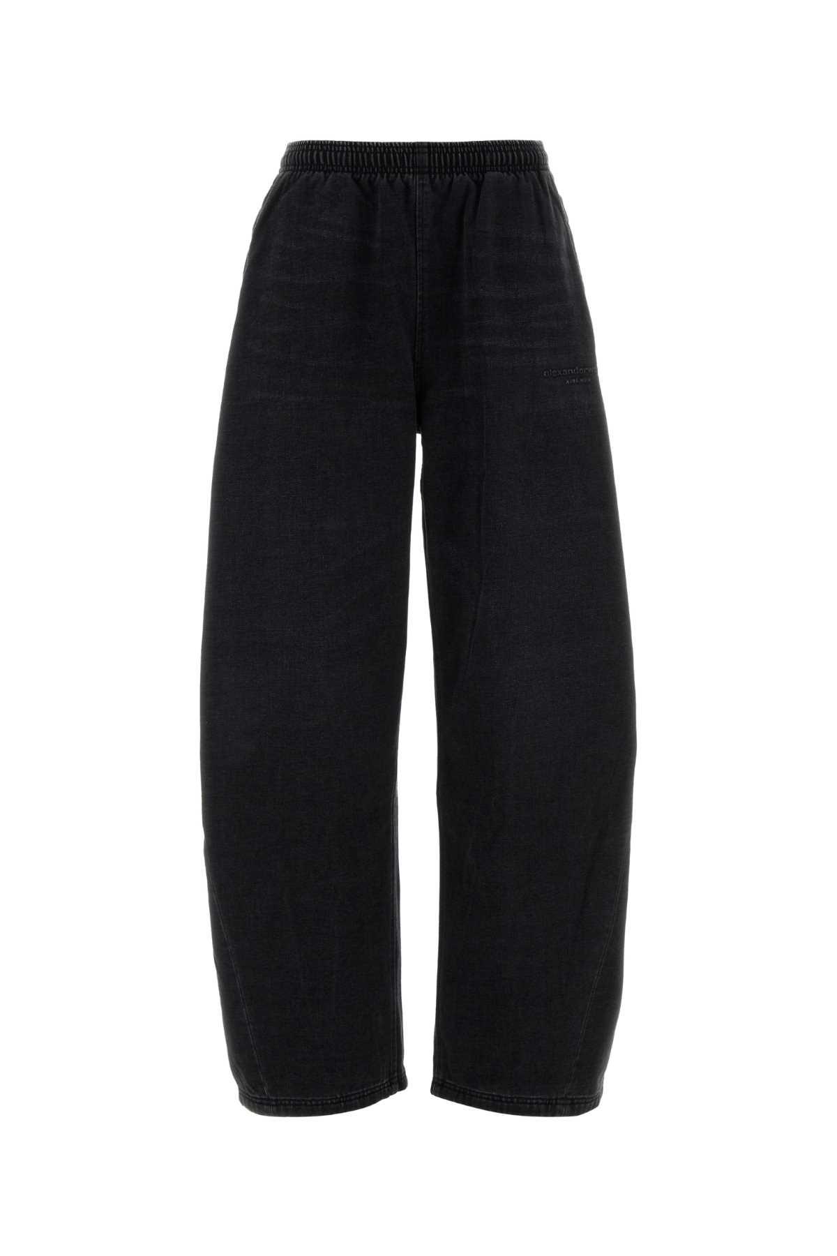 alexander wang black cotton blend joggers