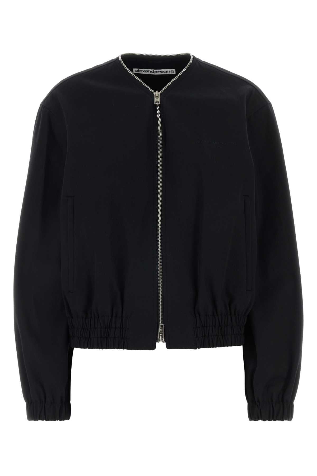 alexander wang black cotton bomber jacket
