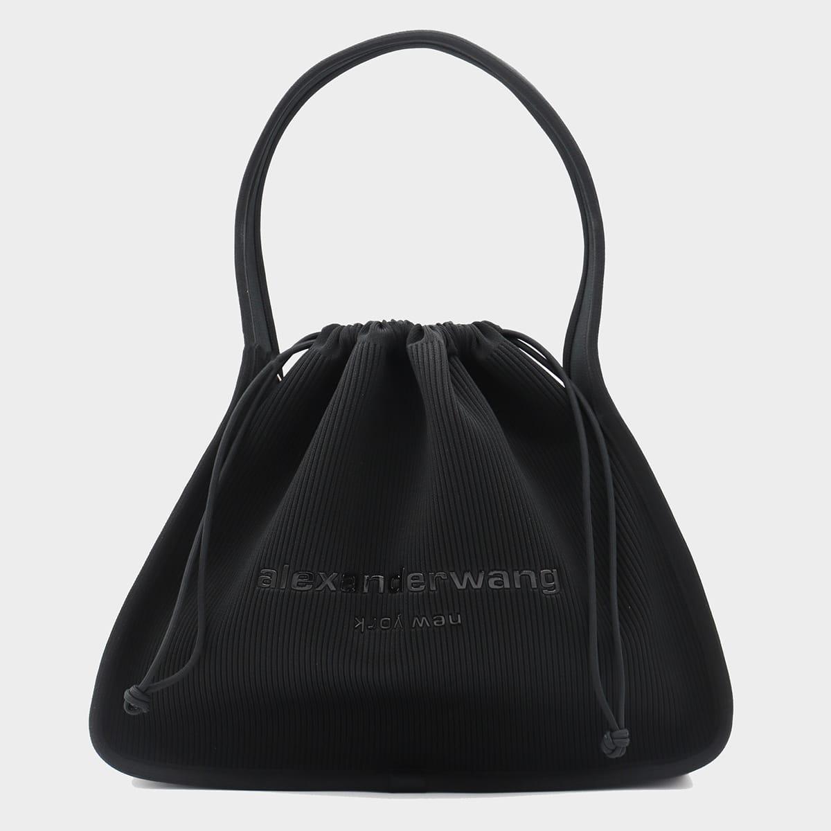 alexander wang black leather satchel