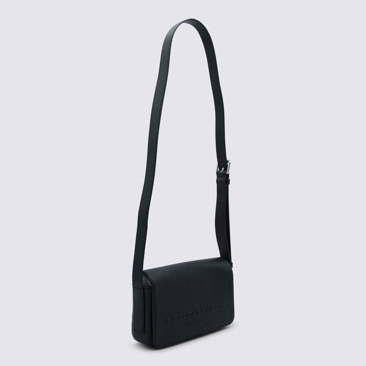 alexander wang black leather shoulder bag