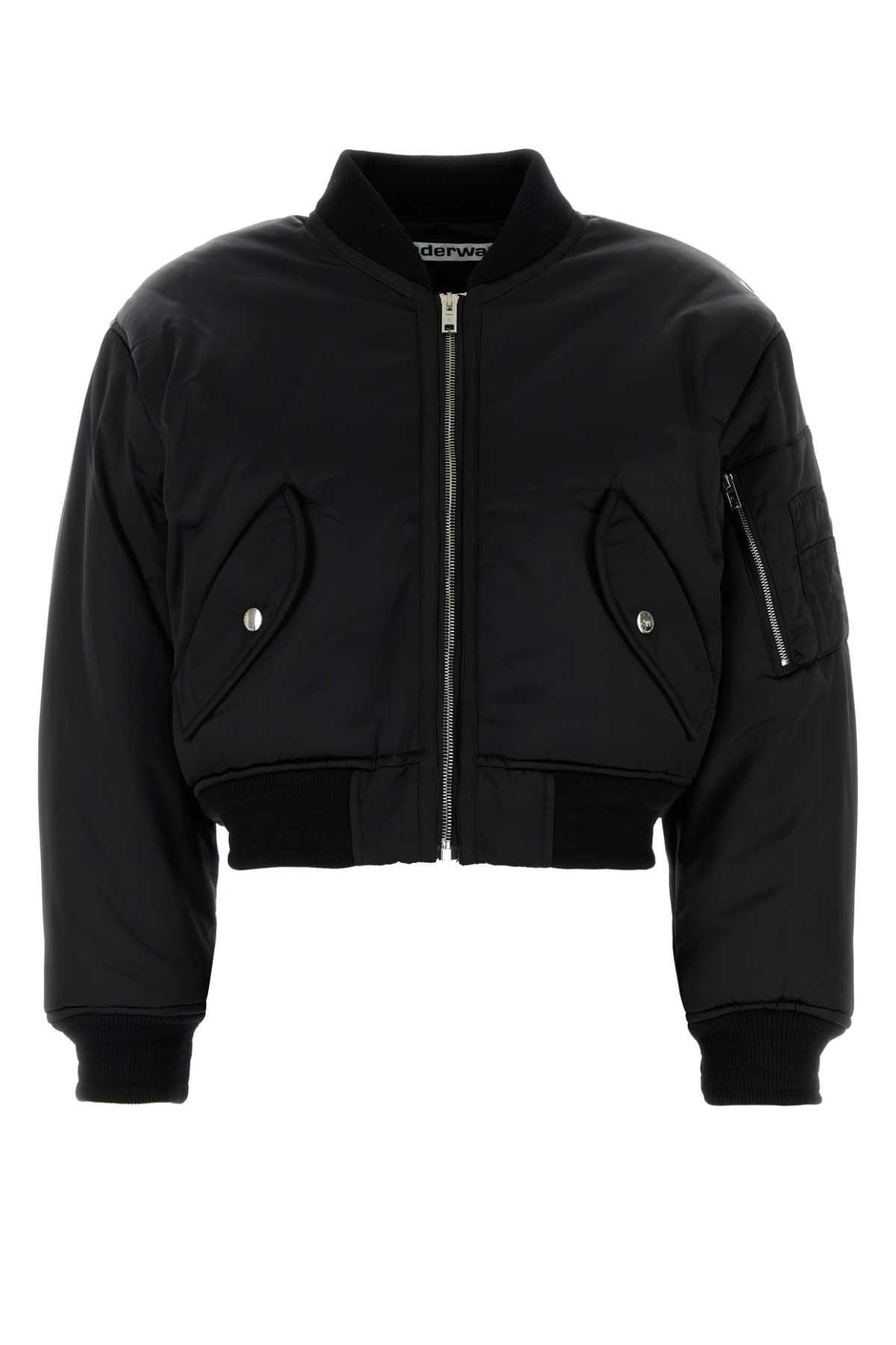 alexander wang black nylon bomber jacket