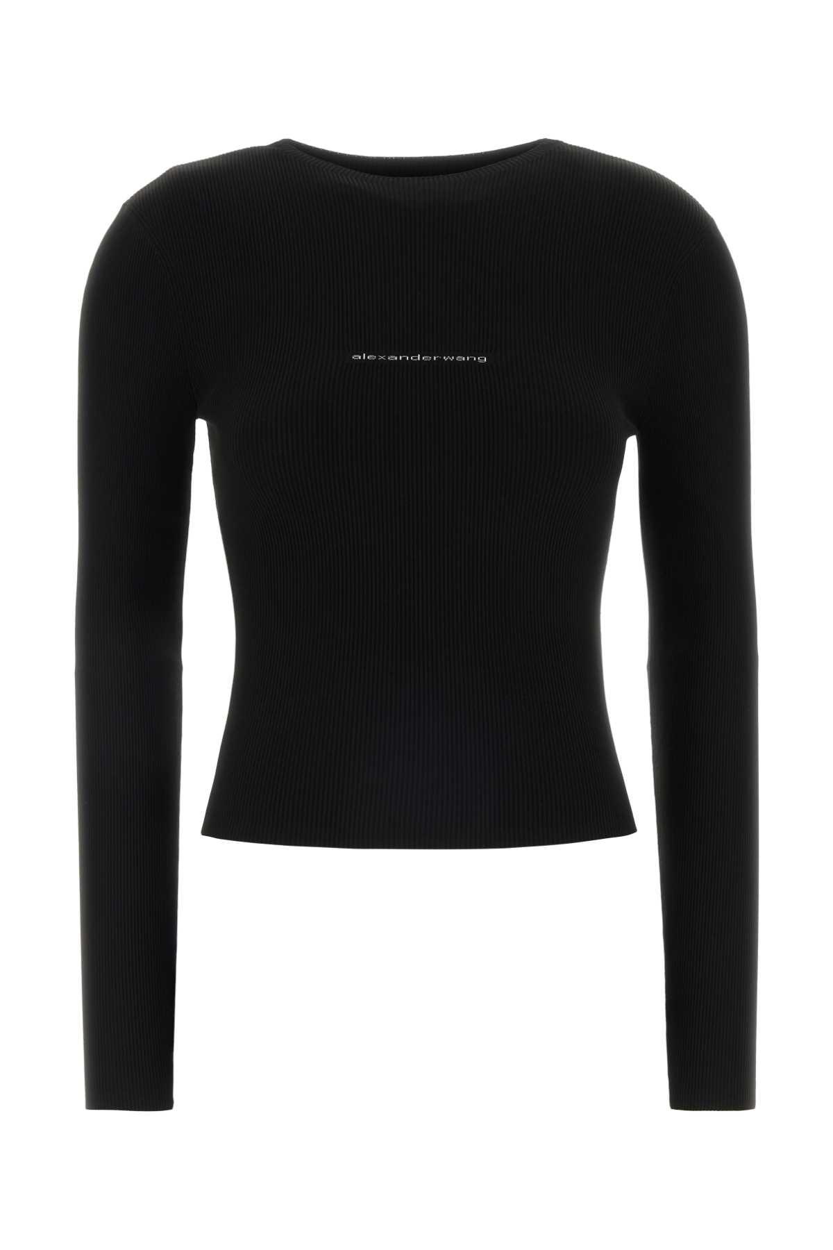 alexander wang black stretch nylon t-shirt