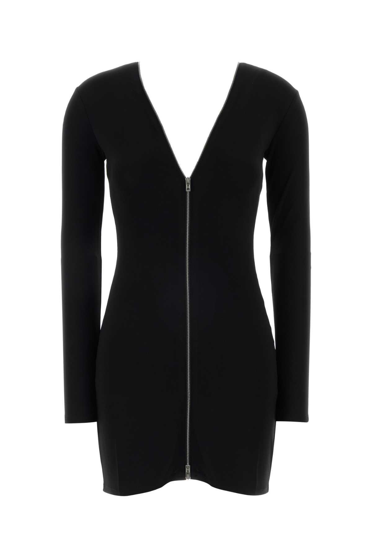 alexander wang black stretch viscose mini dress