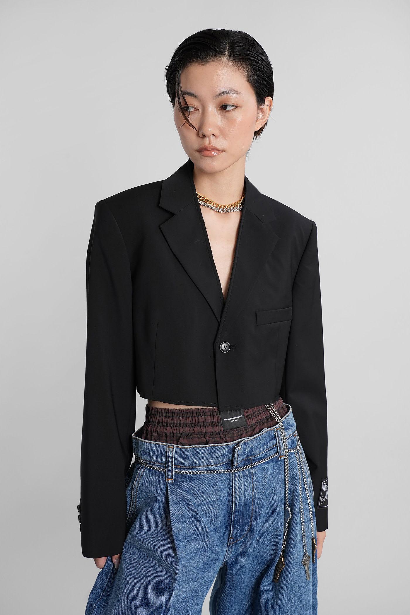 alexander wang blazer in black wool