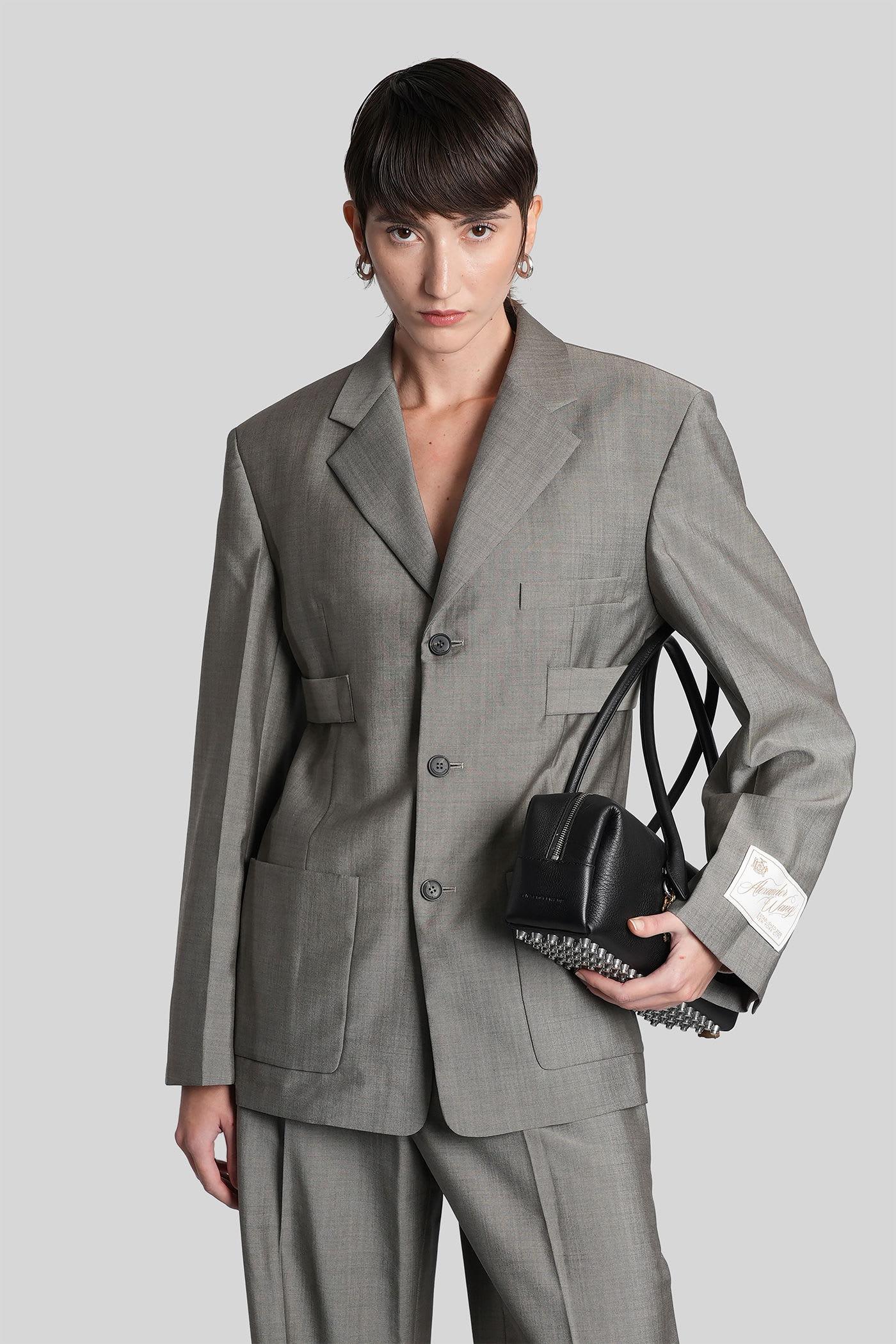 alexander wang blazer in grey wool