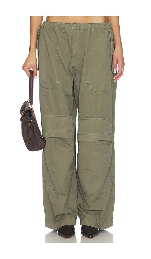 alexander wang cargo pant with articulated pockets in army.