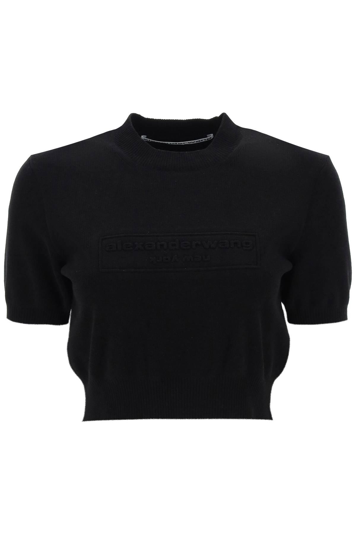 alexander wang cropped crew neck sweater
