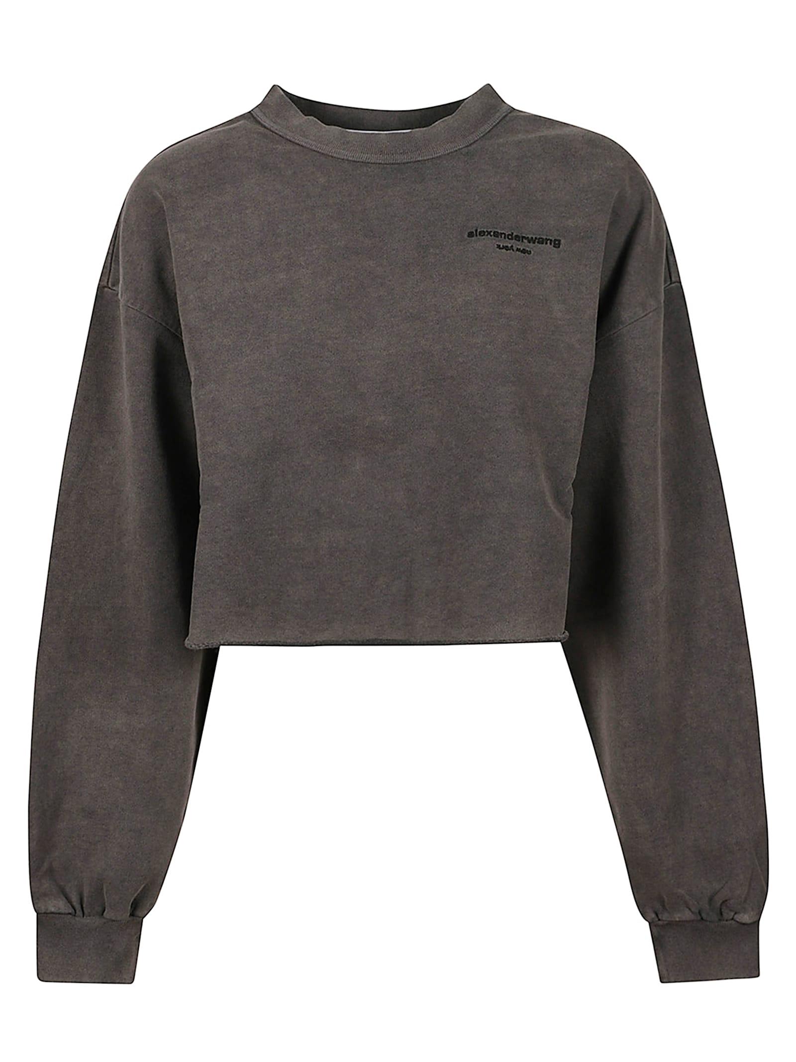 alexander wang cropped sweatshirt with logo