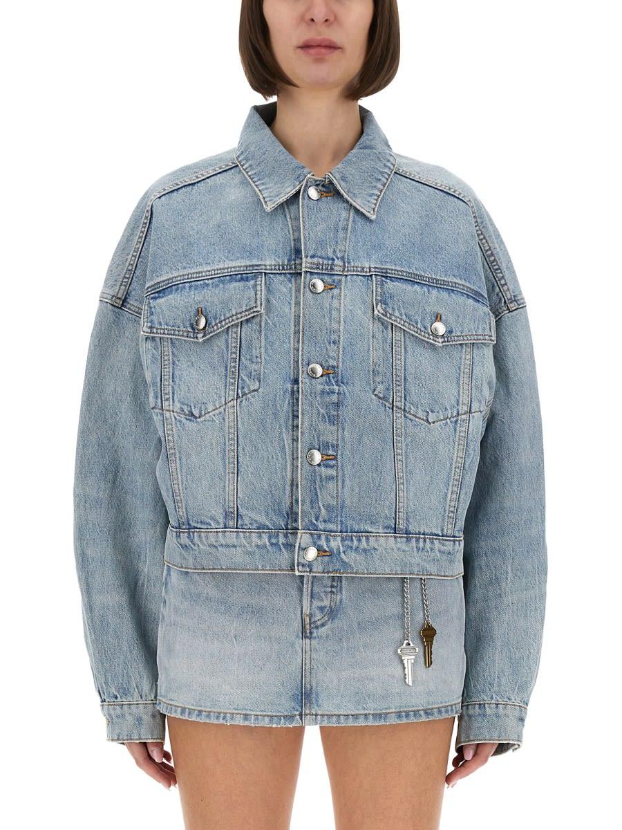 alexander wang denim clip-on trucker jacket