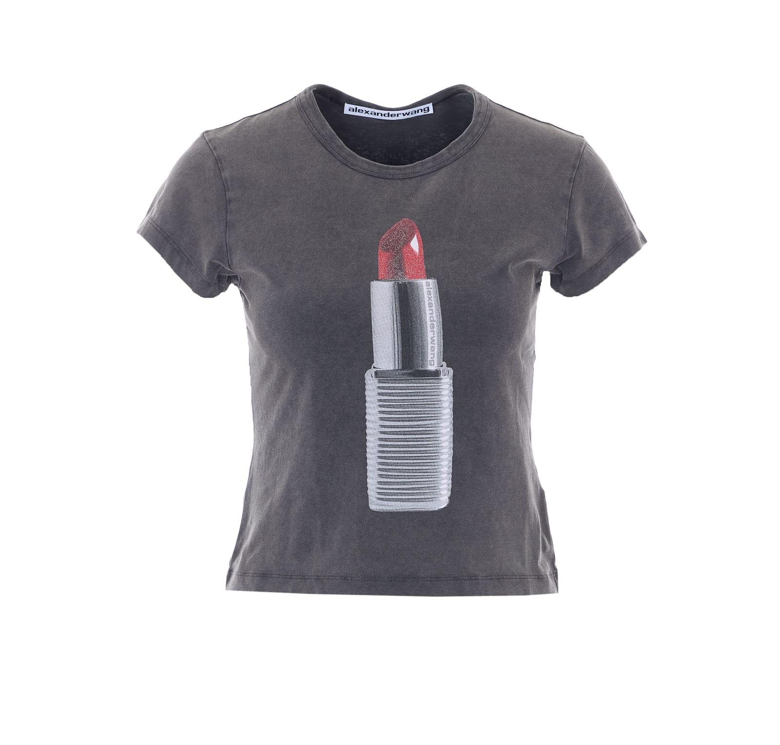 alexander wang lipstick logo t-shirt