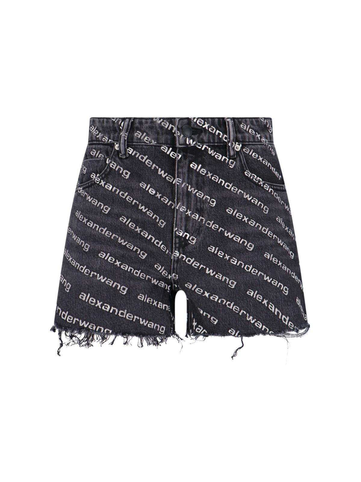 alexander wang logo shorts