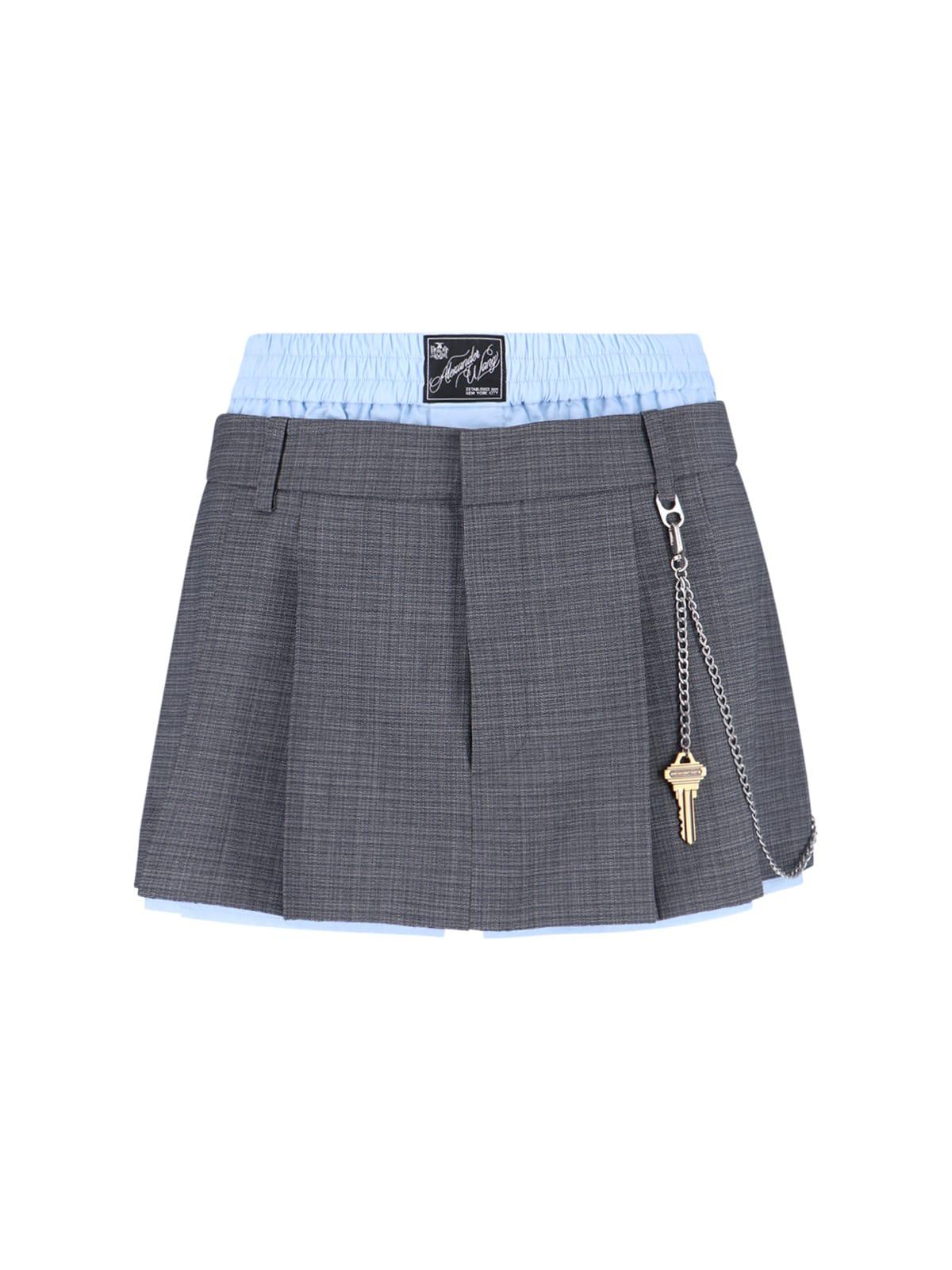 alexander wang logo wool blend mini skirt