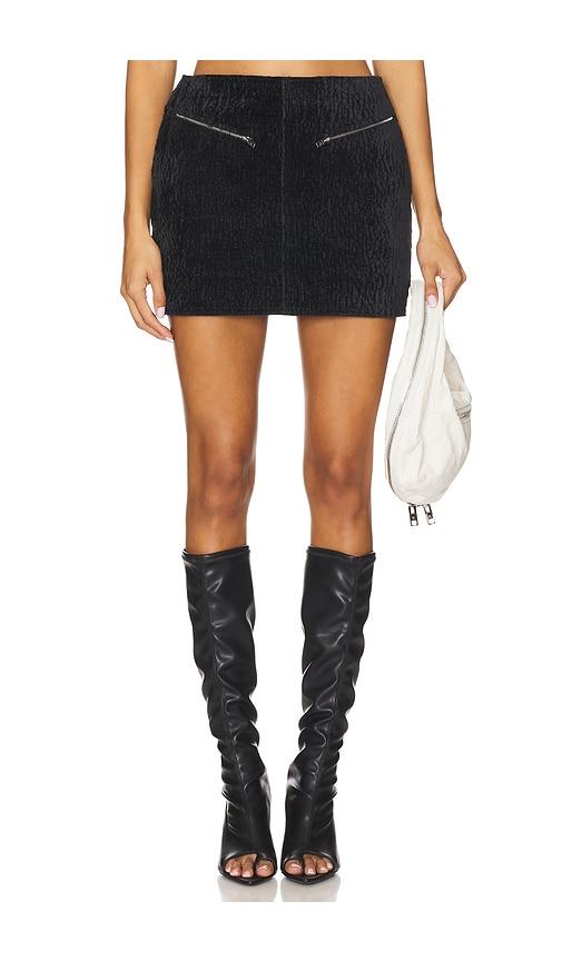 alexander wang low rise mini skirt in black.