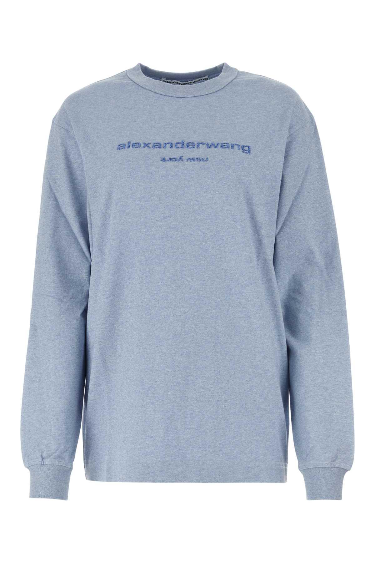 alexander wang melange light-blue cotton oversize t-shirt