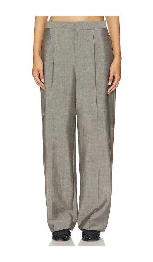 alexander wang mid rise tailored pant in grey.
