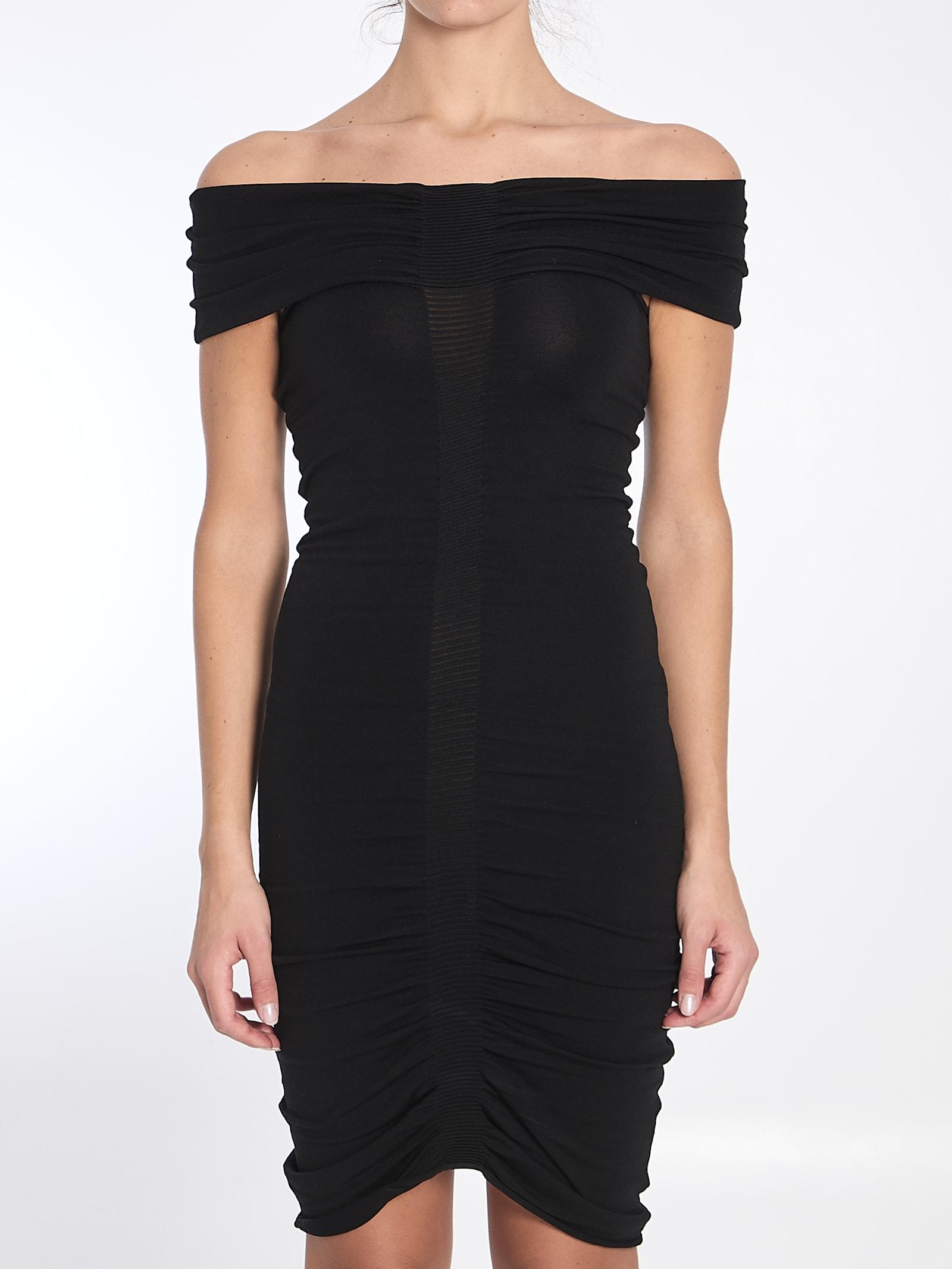 alexander wang off-the-shoulder dress with ruches