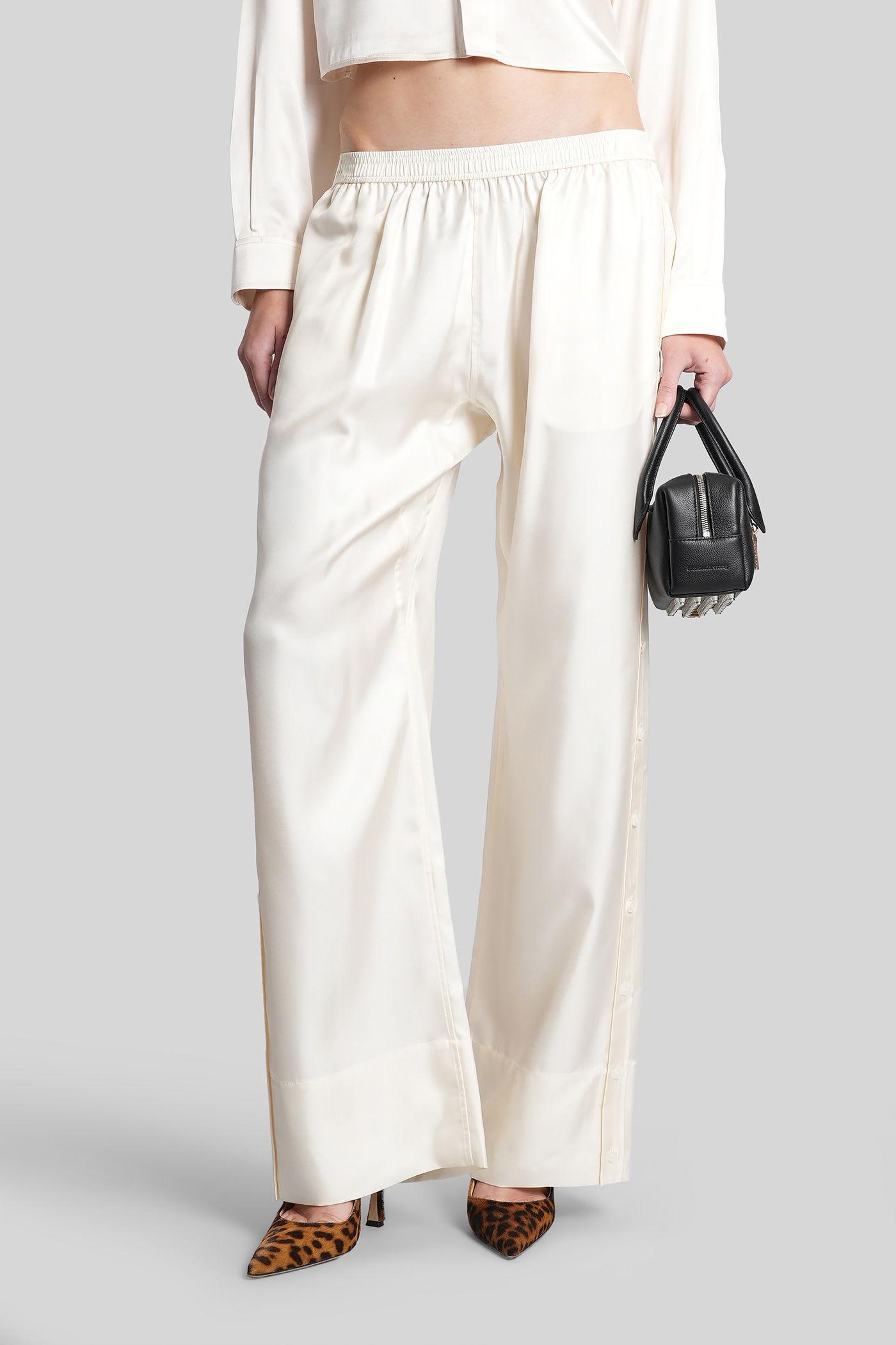 alexander wang pants in beige silk