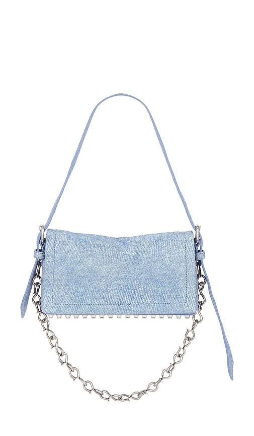 alexander wang ricco crushed slim flap bag in blue.