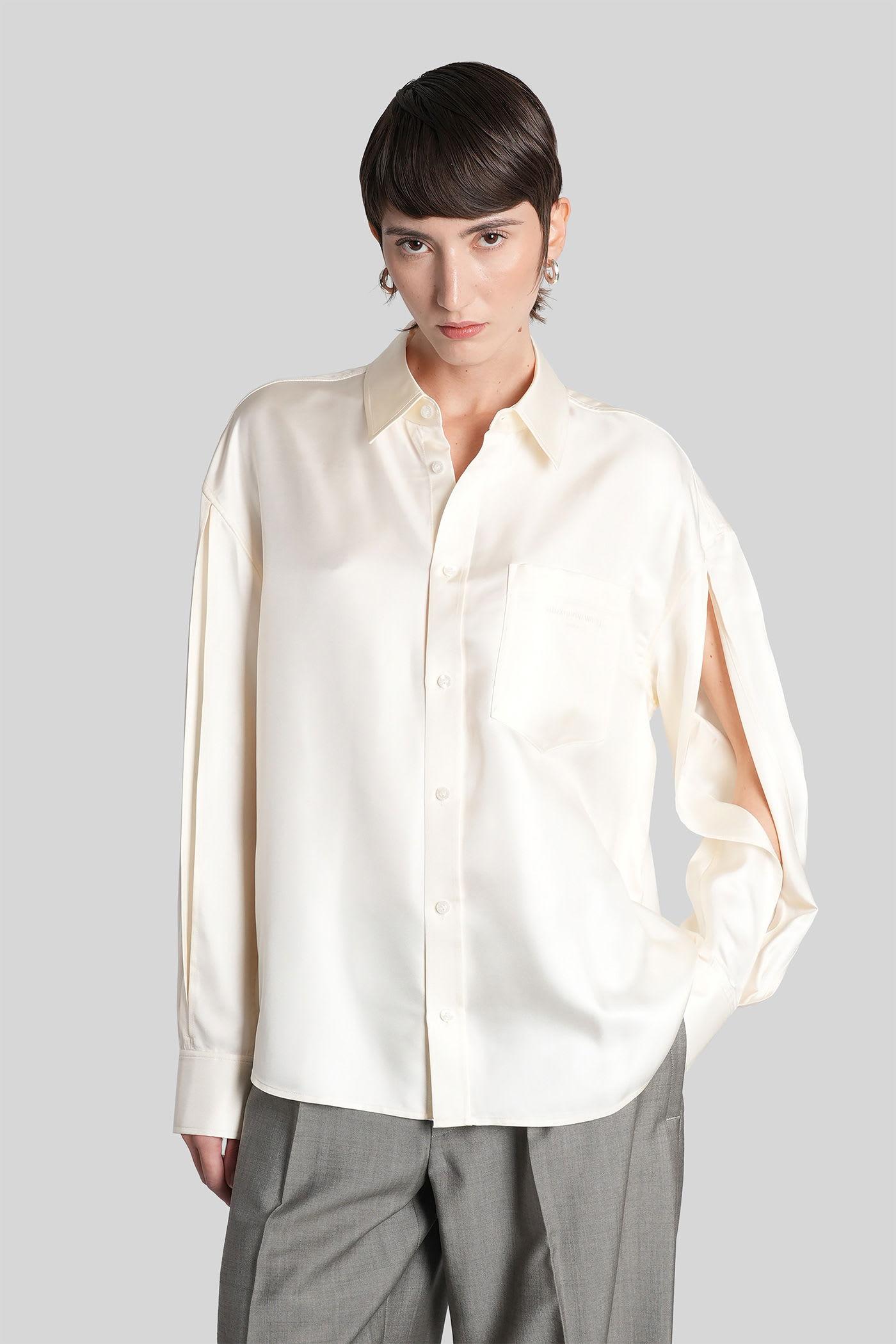 alexander wang shirt in beige silk