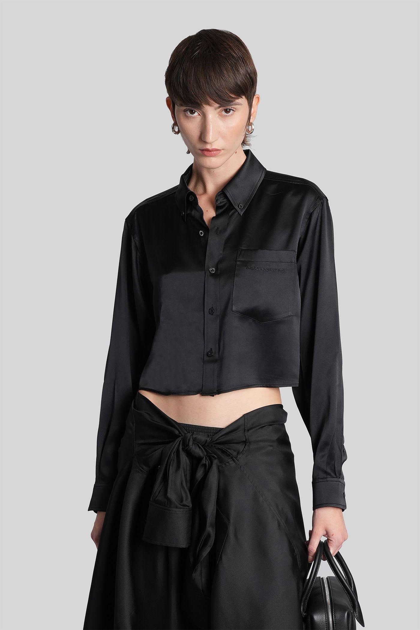 alexander wang shirt in black silk