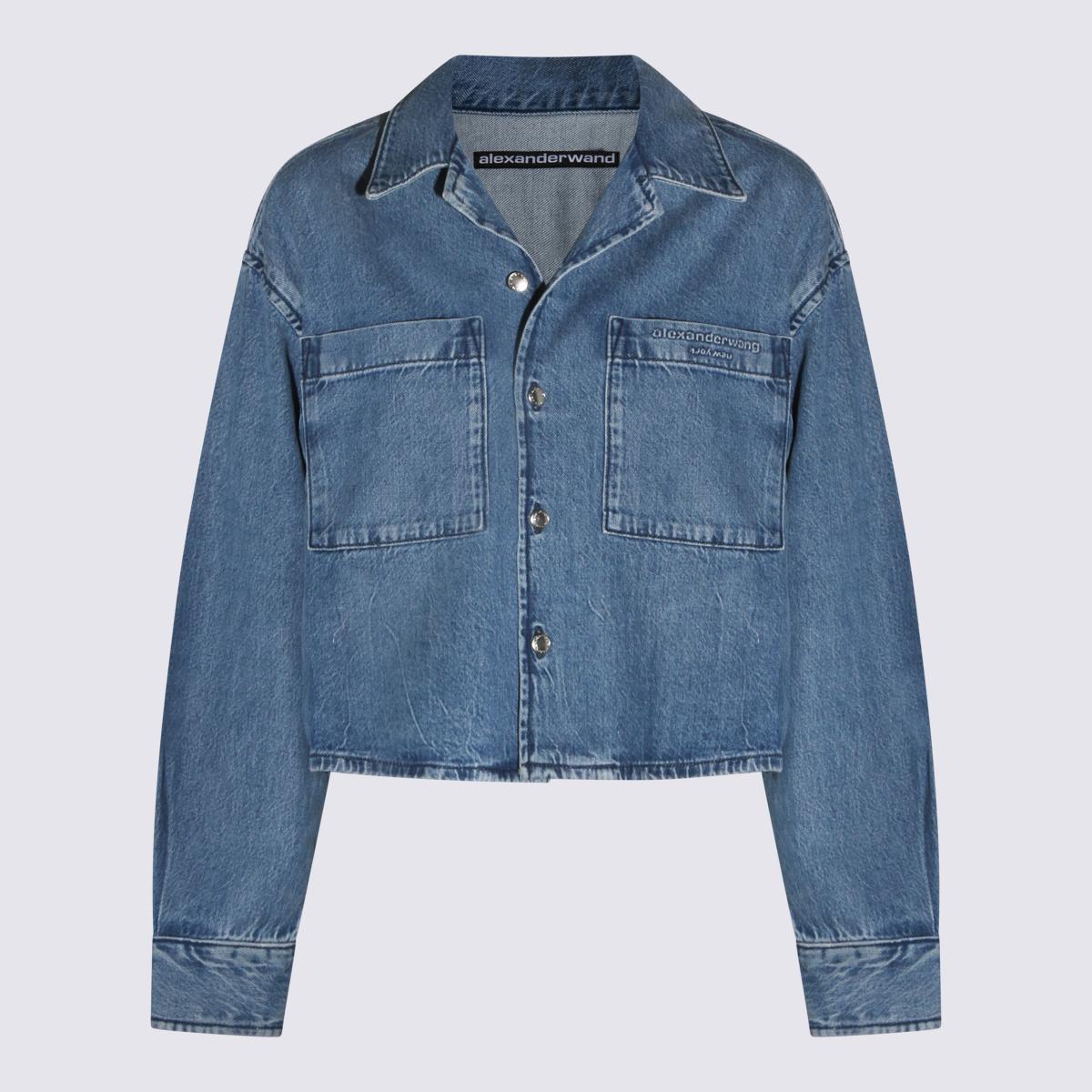 alexander wang shirts vintage marbled blue - women