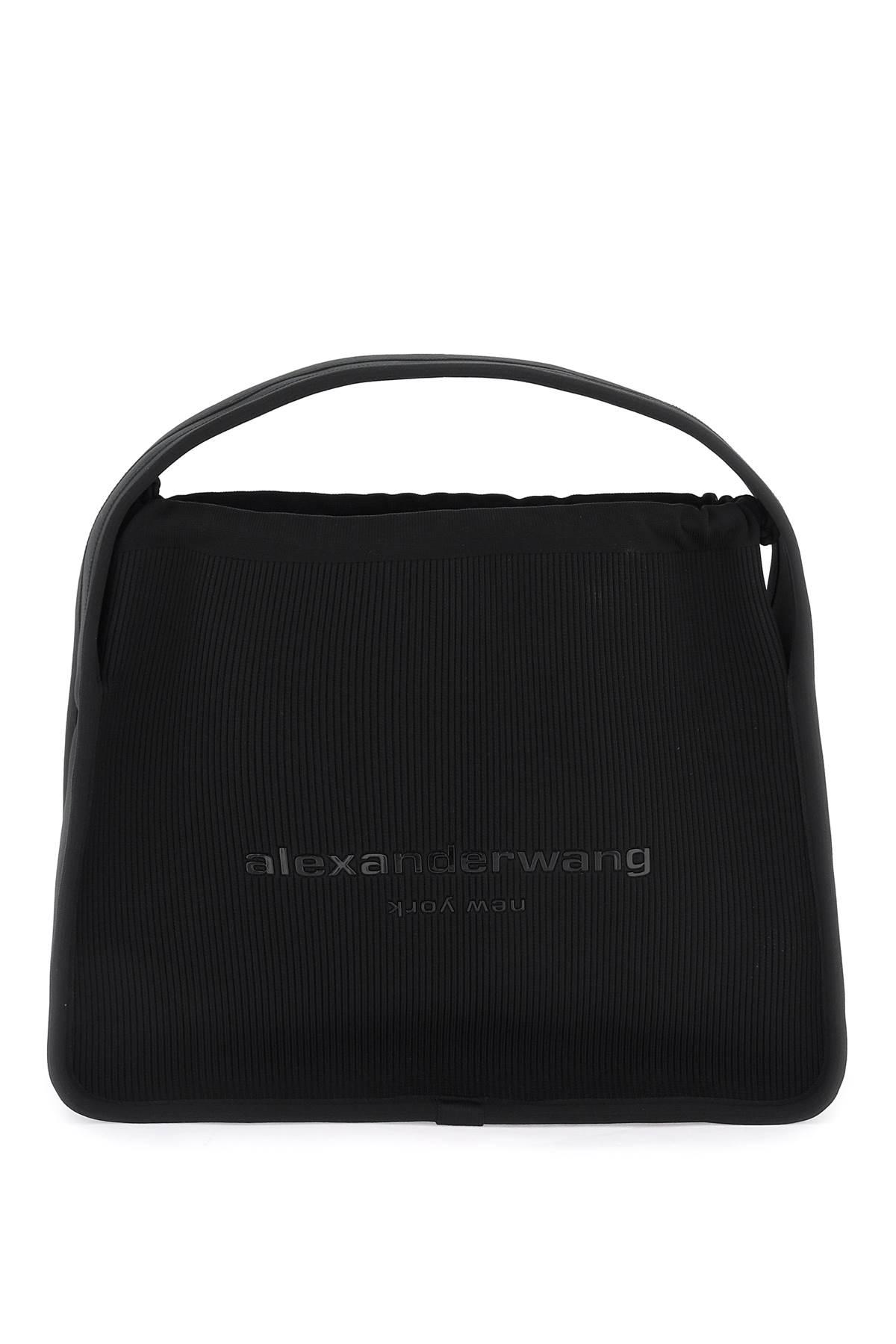 alexander wang shoulder bag in black synthetic fibers