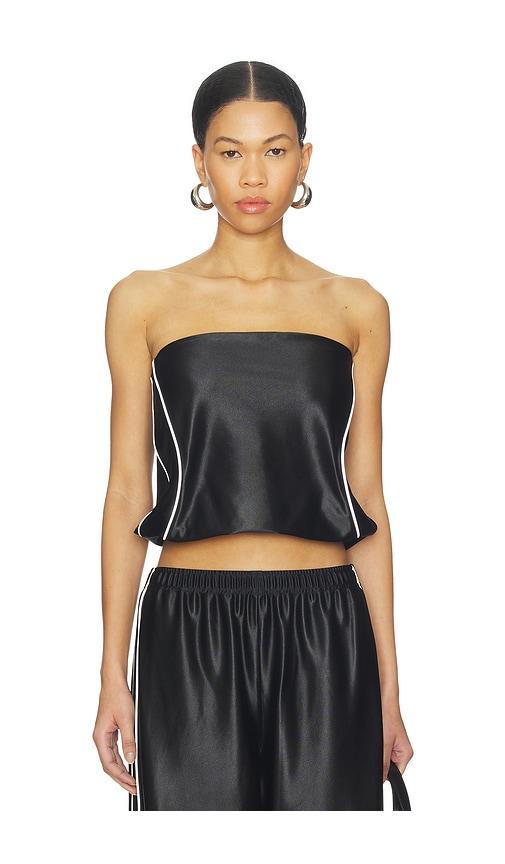 alexander wang strapless bubble top in black.