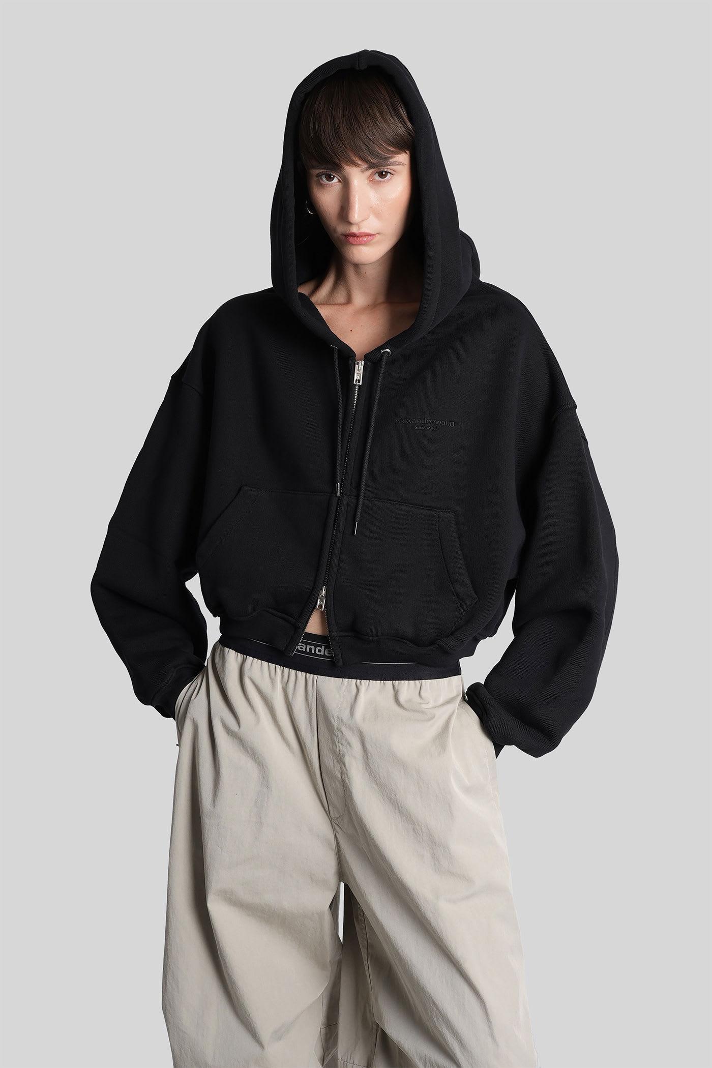 alexander wang sweatshirt in black cotton