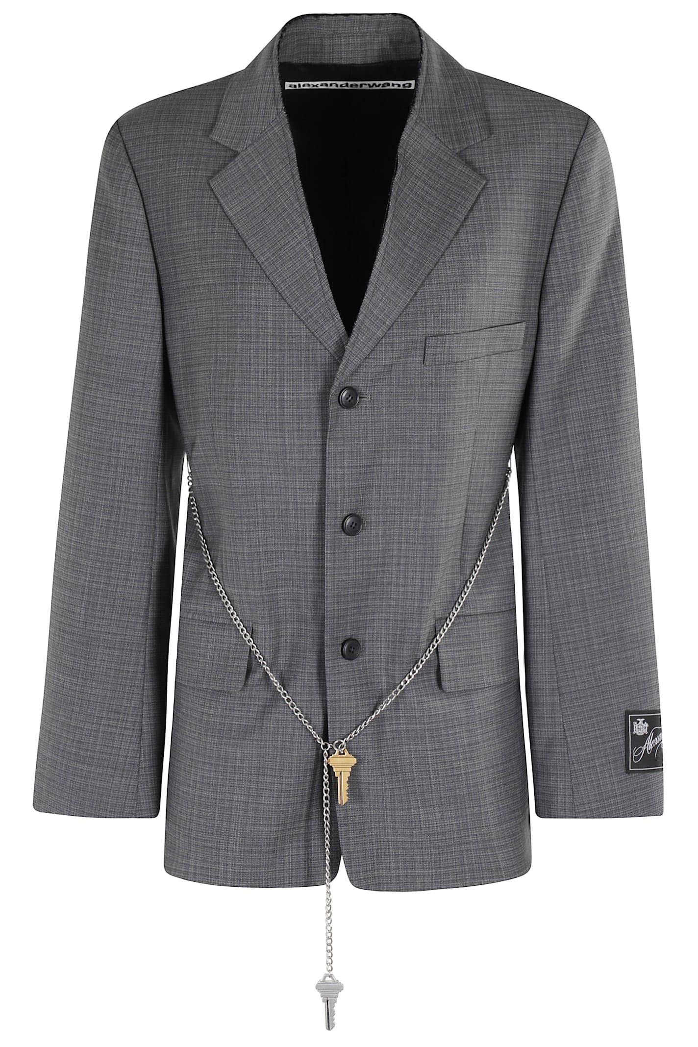 alexander wang tailored blazer w chain