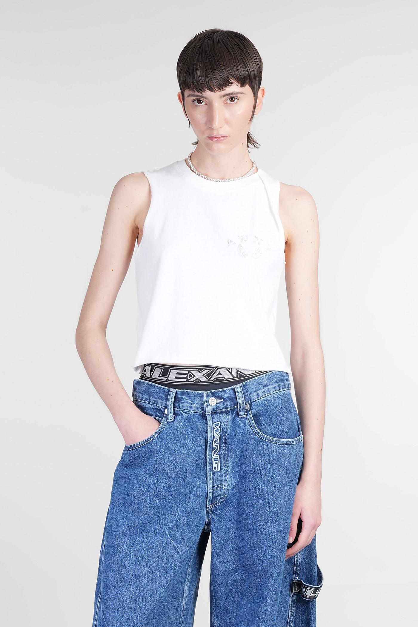 alexander wang tank top in white cotton