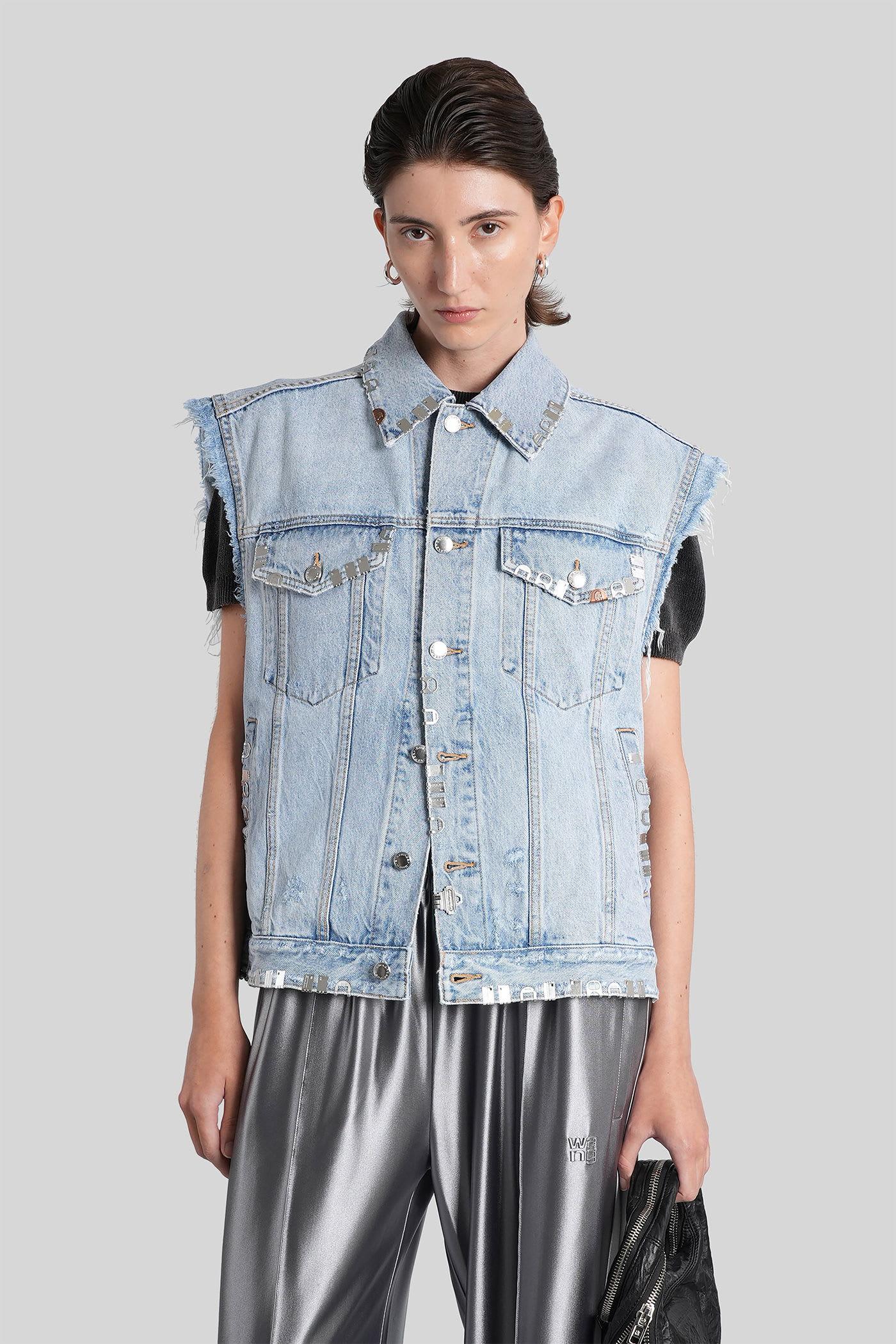 alexander wang vest in blue cotton