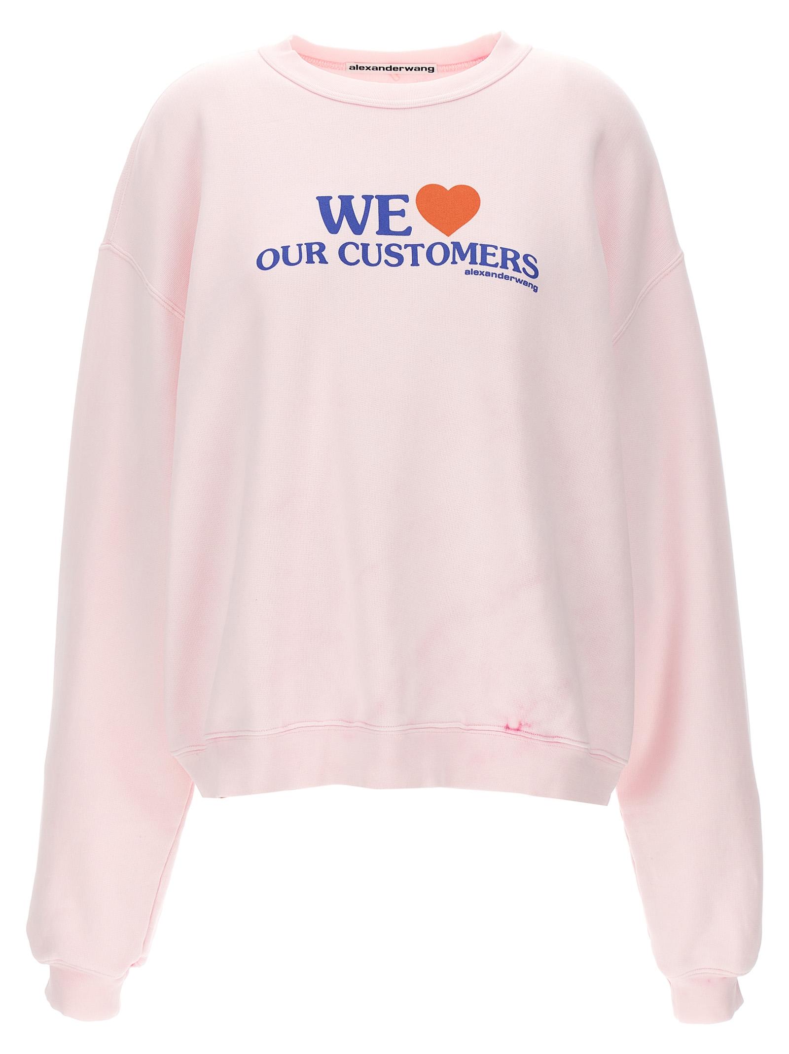 alexander wang we love our customers sweatshirt pink cotton - women