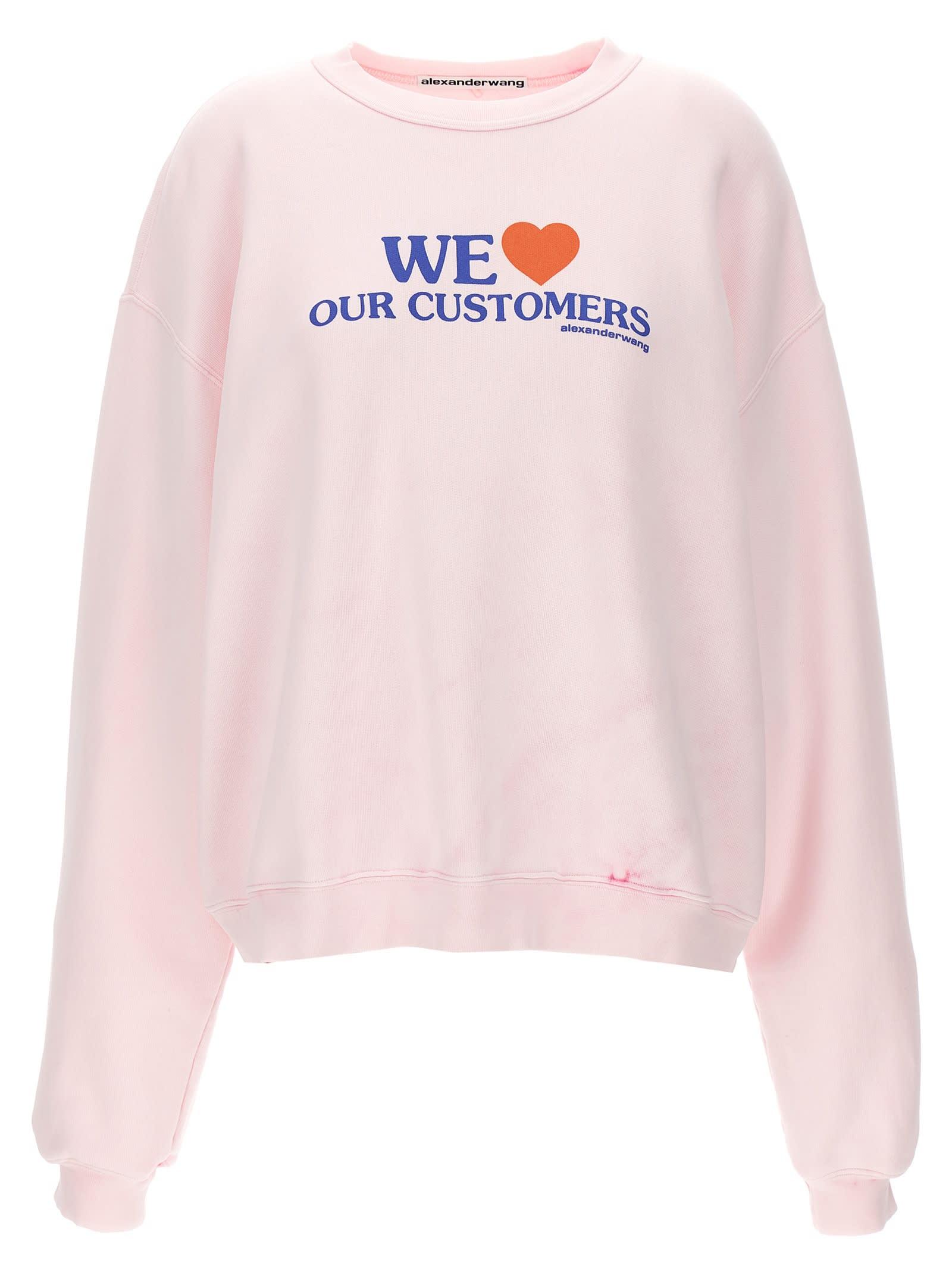 alexander wang we love our customers sweatshirt