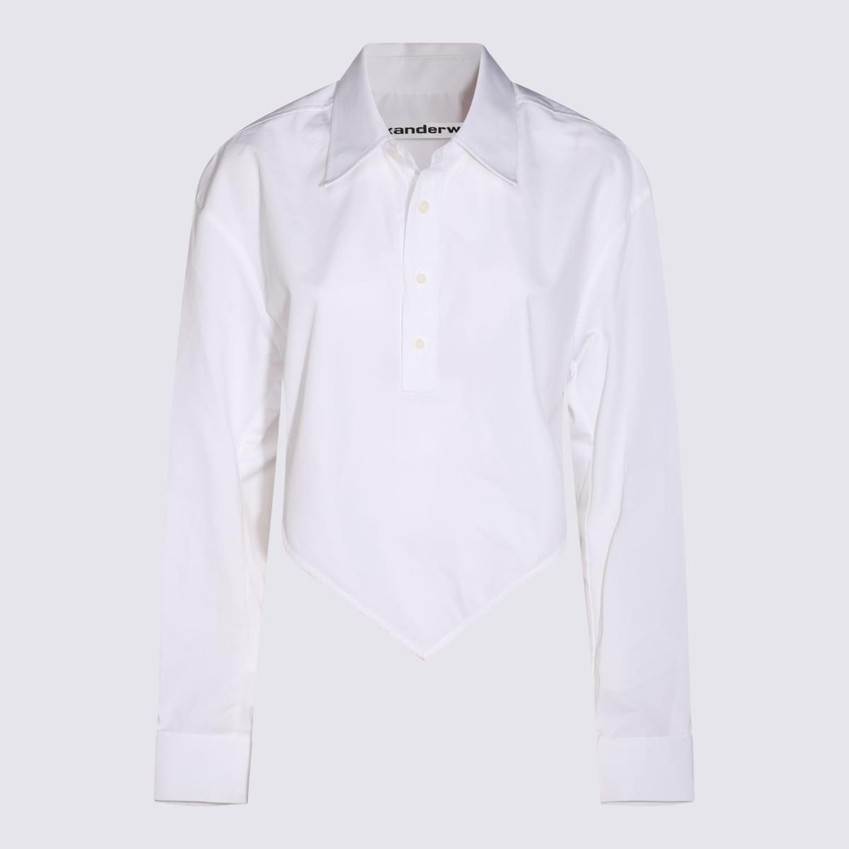 alexander wang white cotton asymmetric shirt