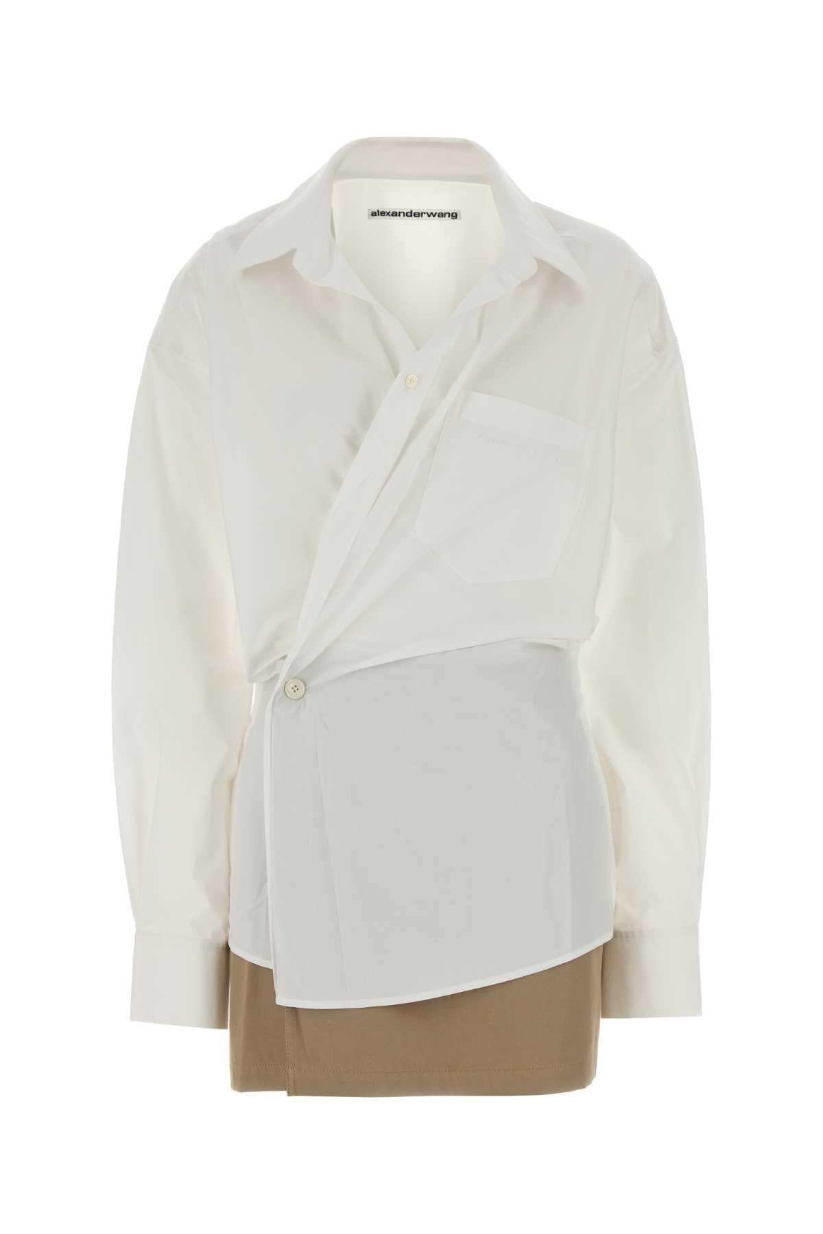alexander wang white poplin mini dress