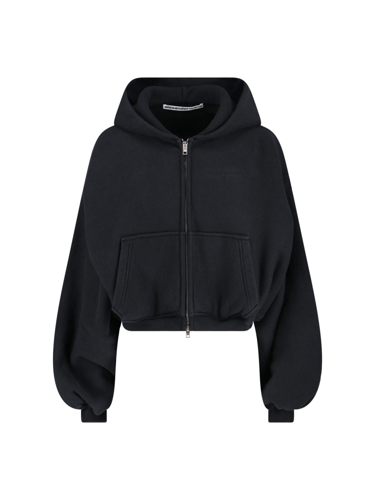 alexander wang zip cropped sweatshirt