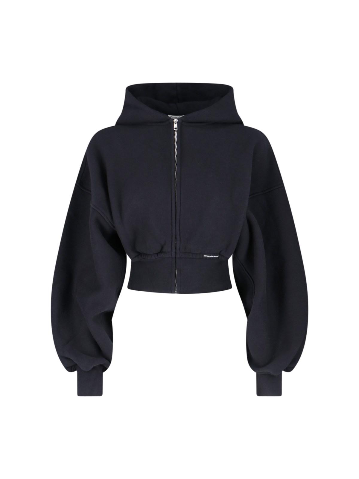 alexander wang zip cropped sweatshirt