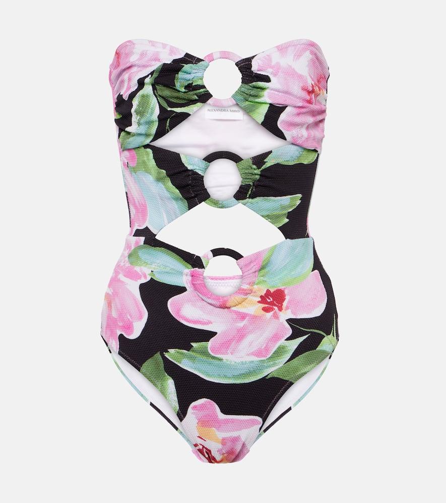 alexandra miro anya cutout floral swimsuit